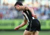 Hardnut Magpie leaves Melbourne contest inside five minutes MELBOURNE, AUSTRALIA - JUNE 08: Brayden Maynard of the Magpies runs off with an injured shoulder during the 2026 AFL Round 13 match between the Collingwood Magpies and the Melbourne Demons at the Melbourne Cricket Ground on June 8, 2026 in Melbourne, Australia. (Photo by James Wiltshire/AFL Photos via Getty Images)