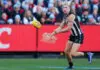 Collingwood make Tribunal call on defender’s suspension MELBOURNE, AUSTRALIA - JUNE 08: Billy Frampton of the Magpies handpasses the ball during the 2026 AFL Round 13 match between the Collingwood Magpies and the Melbourne Demons at the Melbourne Cricket Ground on June 8, 2026 in Melbourne, Australia. (Photo by Craig Dooley/AFL Photos via Getty Images)