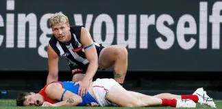 Melbourne coach provides positive Mihocek update, addresses Frampton Tribunal MELBOURNE, AUSTRALIA - JUNE 08: Brody Mihocek of the Demons lays injured as Billy Frampton of the Magpies looks on during the 2026 AFL Round 13 match between the Collingwood Magpies and the Melbourne Demons at the Melbourne Cricket Ground on June 8, 2026 in Melbourne, Australia. (Photo by Michael Willson/AFL Photos via Getty Images)