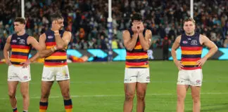 Calls abound for a review of the AFL’s ARC processes after yet another howler ADELAIDE, AUSTRALIA - JUNE 27: Taylor Walker, Darcy Fogarty of the Crows and Zac Taylor of the Crows after the loss during the 2026 AFL Round 16 match between the Port Adelaide Power and the Adelaide Crows at Adelaide Oval on June 27, 2026 in Adelaide, Australia. (Photo by Sarah Reed/AFL Photos via Getty Images)
