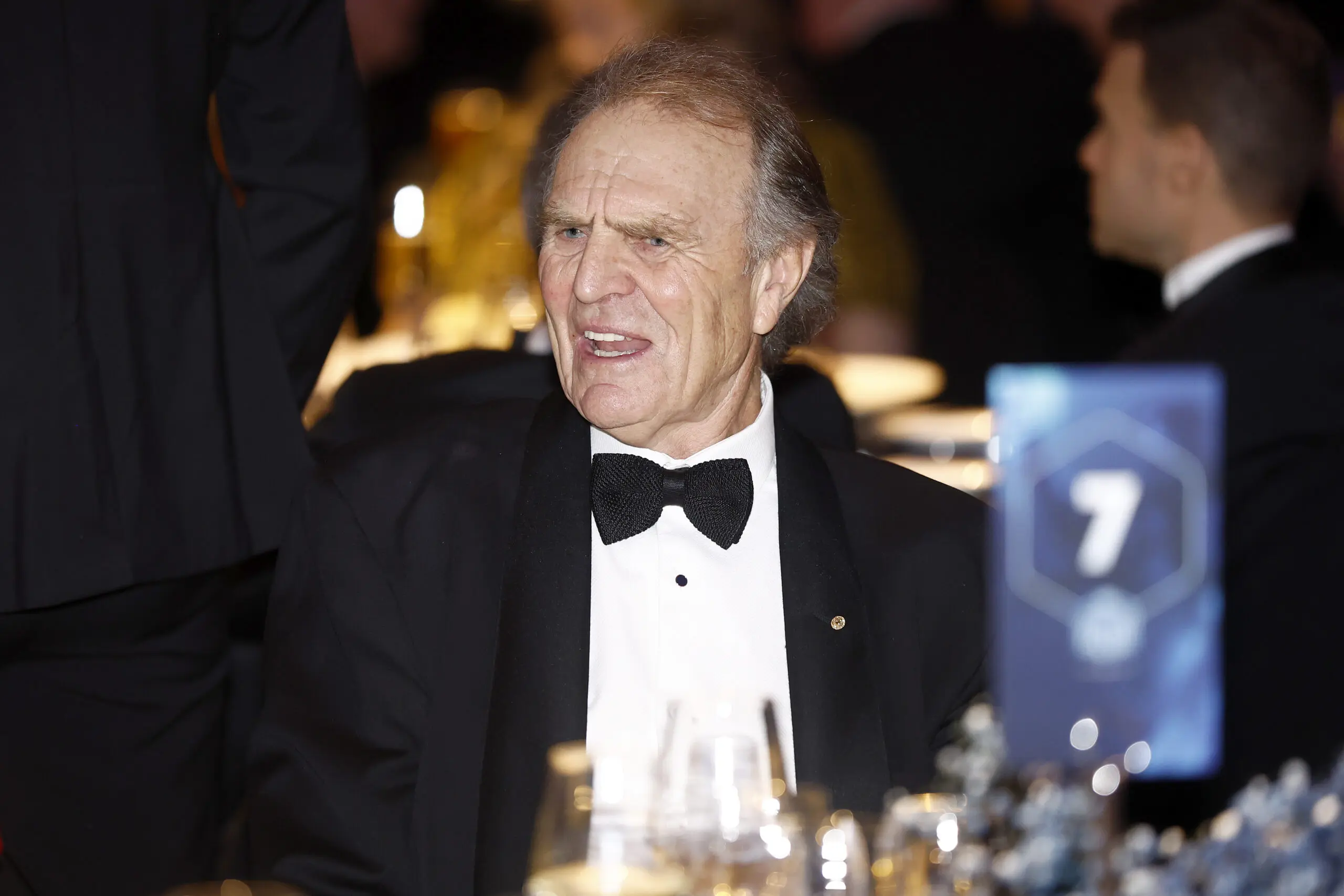 MELBOURNE, AUSTRALIA - JUNE 27: Graham Cornes reacts during the Australian Football Hall of Fame at Crown Palladium on June 27, 2023 in Melbourne, Australia. (Photo by Michael Willson/AFL Photos/via Getty Images)