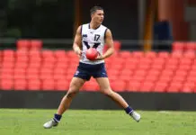 How Dandenong forward rose onto AFL Draft radars GOLD COAST, AUSTRALIA - JULY 09: Mitch Toner of Victoria Country in action during the Marsh AFL National Championships match between U16 Boys Victoria Country and Western Australia at People First Stadium on July 09, 2024 in Gold Coast, Australia. (Photo by Chris Hyde/AFL Photos/via Getty Images)