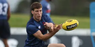 Melbourne veteran unlikely to return this year as King addresses rival’s mooted fitness boss interest MELBOURNE, AUSTRALIA - MARCH 25: Jack Viney of the Demons handpasses the ball during the Melbourne Demons training session at Casey Fields on March 25, 2026 in Melbourne, Australia. (Photo by James Wiltshire/AFL Photos via Getty Images)
