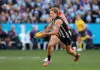 Collingwood gives hint on improved midfielder’s future MELBOURNE, AUSTRALIA - JUNE 08: Edward Allan of the Magpies runs the ball during the 2026 AFL Round 13 match between the Collingwood Magpies and the Melbourne Demons at the Melbourne Cricket Ground on June 8, 2026 in Melbourne, Australia. (Photo by Craig Dooley/AFL Photos via Getty Images)