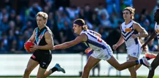 No one can replace Zak Butters, but this Power gun has emerged as a midfield option for 2027 ADELAIDE, AUSTRALIA - JULY 18: Joe Richards of the Power
and Murphy Reid of the Dockers during the round 19 AFL match between Port Adelaide Power and Fremantle Dockers at Adelaide Oval, on July 18, 2026, in Adelaide, Australia. (Photo by Mark Brake/Getty Images)