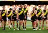 The worrying reality behind Richmond’s B&F: What the top 10 says about the Tigers’ rebuild MELBOURNE, AUSTRALIA - JULY 19: The Tigers look dejected after losing the round 19 AFL match between Richmond Tigers and Hawthorn Hawks at Melbourne Cricket Ground, on July 19, 2026, in Melbourne, Australia. (Photo by Josh Chadwick/Getty Images)