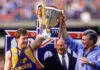 Which AFL team has the longest premiership drought? MELBOURNE, AUSTRALIA - SEPTEMBER 26: John Worsfold and Mick Malthouse of the Eagles holds aloft the premiership trophy after winning the AFL Grand Final match between the Geelong Cats and the West Coast Eagles at the Melbourne Cricket Ground on September 26, 1992 in Melbourne, Australia. (Photo by Tony Feder/Getty Images)