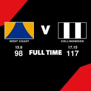 FULL TIME: West Coast vs Collingwood – Round 22, 2026