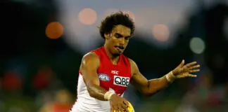 Ex-Swan slams AFL media reaction to Sydney scandal SYDNEY, AUSTRALIA - MARCH 09: Tony Armstrong of the Swans kicks during the round three NAB Cup AFL match between the Sydney Swans and the Gold Coast Suns at Blacktown International Sportspark on March 9, 2013 in Sydney, Australia. (Photo by Ryan Pierse/Getty Images)