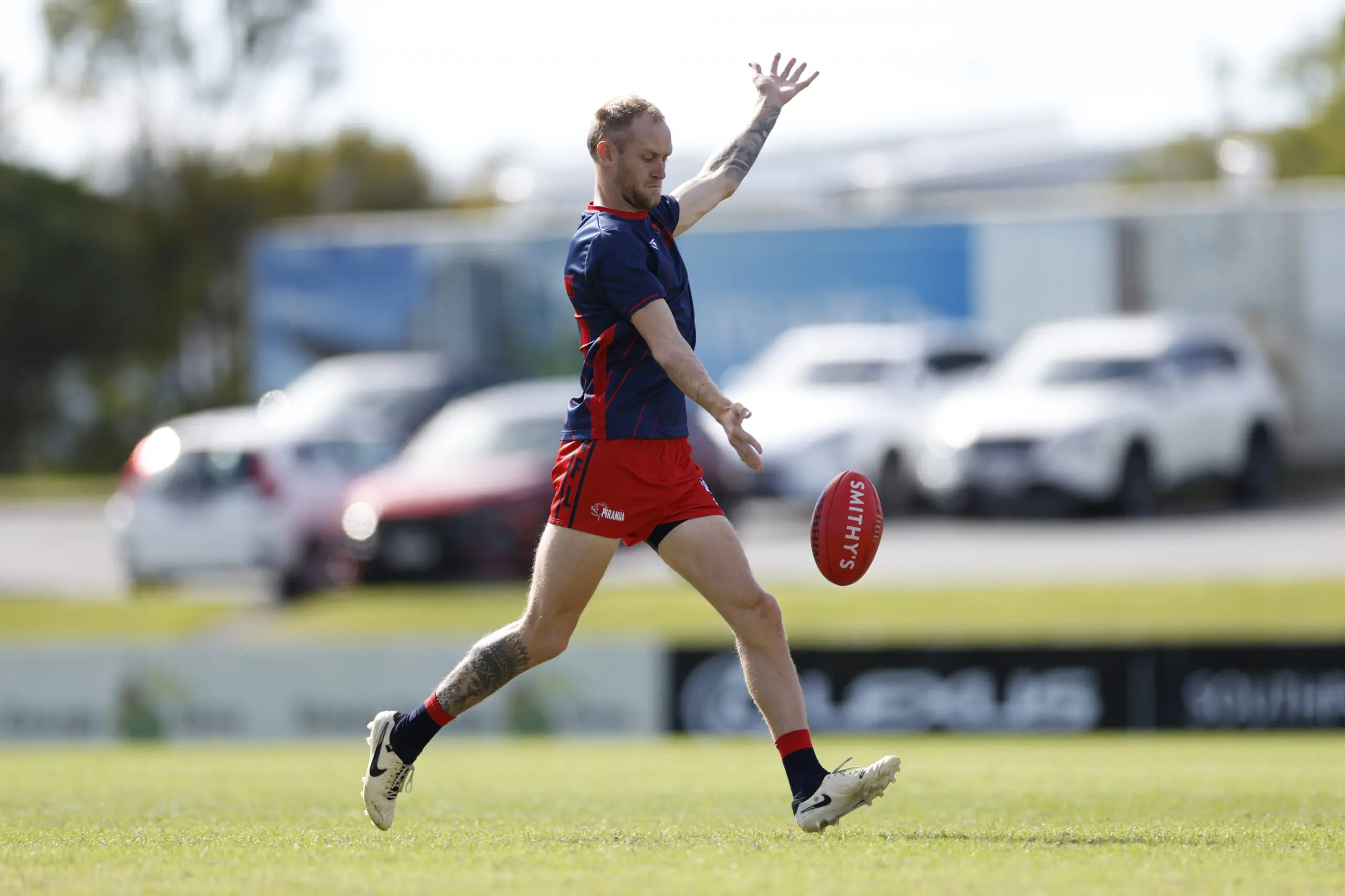 GOLD COAST, AUSTRALIA - MAY 09: Jaidyn Stephenson of the Lions warms up before the round seven AFL match between Southport Sharks and Coburg Lions at Fankhauser Reserve, on May 09, 2026, in Gold Coast, Australia. (Photo by Mackenzie Sweetnam/Getty Images)