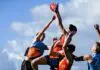 ADELAIDE, AUSTRALIA - JUNE 21: Mitchell Harris of South Australia marks during the Marsh AFL National Championships U18 Boys match between South Australia and Allies at Alberton Oval on June 21, 2026 in Adelaide, Australia. (Photo by Mark Brake/AFL Photos/via Getty Images)