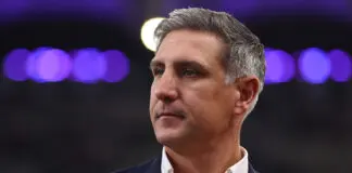 Sydney CEO delivers plea to Swans supporters PERTH, AUSTRALIA - JULY 09: Matthew Pavlich, Sydney Swans CEO looks on before the round 18 AFL match between Fremantle Dockers and Sydney Swans at Optus Stadium, on July 09, 2026, in Perth, Australia. (Photo by Paul Kane/Getty Images)