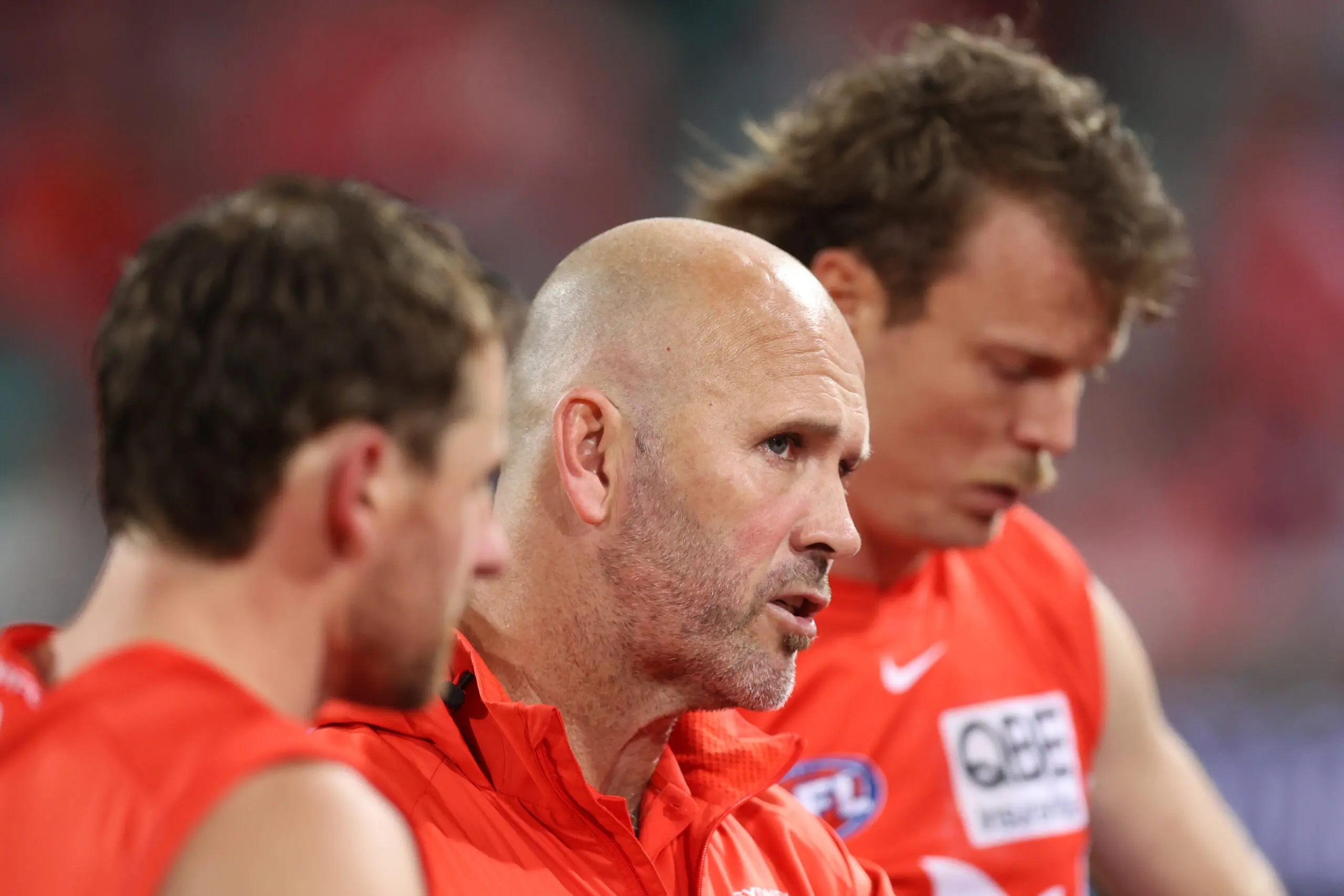 SYDNEY, AUSTRALIA - JULY 17: Mark McVeigh assistant coach of the Swans during the round 19 AFL match between Sydney Swans and Adelaide Crows at Sydney Cricket Ground on July 17, 2026 in Sydney, Australia. (Photo by Jason McCawley/AFL Photos/Getty Images)