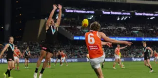 Giants’ whimpering Wildcard chances receive marginal boost after staving off the Power ADELAIDE, AUSTRALIA - AUGUST 01: Lachie Whitfield of the Giants kicks a goal during the 2026 AFL Round 21 match between the Port Adelaide Power and the GWS Giants at Adelaide Oval on August 1, 2026 in Adelaide, Australia. (Photo by Sarah Reed/AFL Photos via Getty Images)