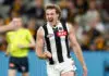 Anderson’s apprenticeship: This Collingwood bull has a clear plan for his future MELBOURNE, AUSTRALIA - AUGUST 15: Angus Anderson of the Magpies celebrates a goal during the 2026 AFL Round 23 match between the Hawthorn Hawks and the Collingwood Magpies at the Melbourne Cricket Ground on August 15, 2026 in Melbourne, Australia. (Photo by Michael Willson/AFL Photos via Getty Images)