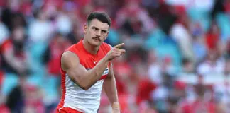 Sydney Swans salvage something from week in the headlines SYDNEY, AUSTRALIA - AUGUST 23: Billy Cootee of the Swans celebrates kicking a goal during the round 24 AFL match between Sydney Swans and North Melbourne Kangaroos at Sydney Cricket Ground, on August 23, 2026, in Sydney, Australia. (Photo by Cameron Spencer/Getty Images)