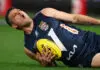 Carlton great suffers “6 to 12 month” injury in Legends Game MELBOURNE, AUSTRALIA - AUGUST 27: Brendan Fevola of Victoria reacts after injuring his knee during the Four'N Twenty Legends Game at Marvel Stadium on August 27, 2026 in Melbourne, Australia. (Photo by Daniel Pockett/Getty Images)