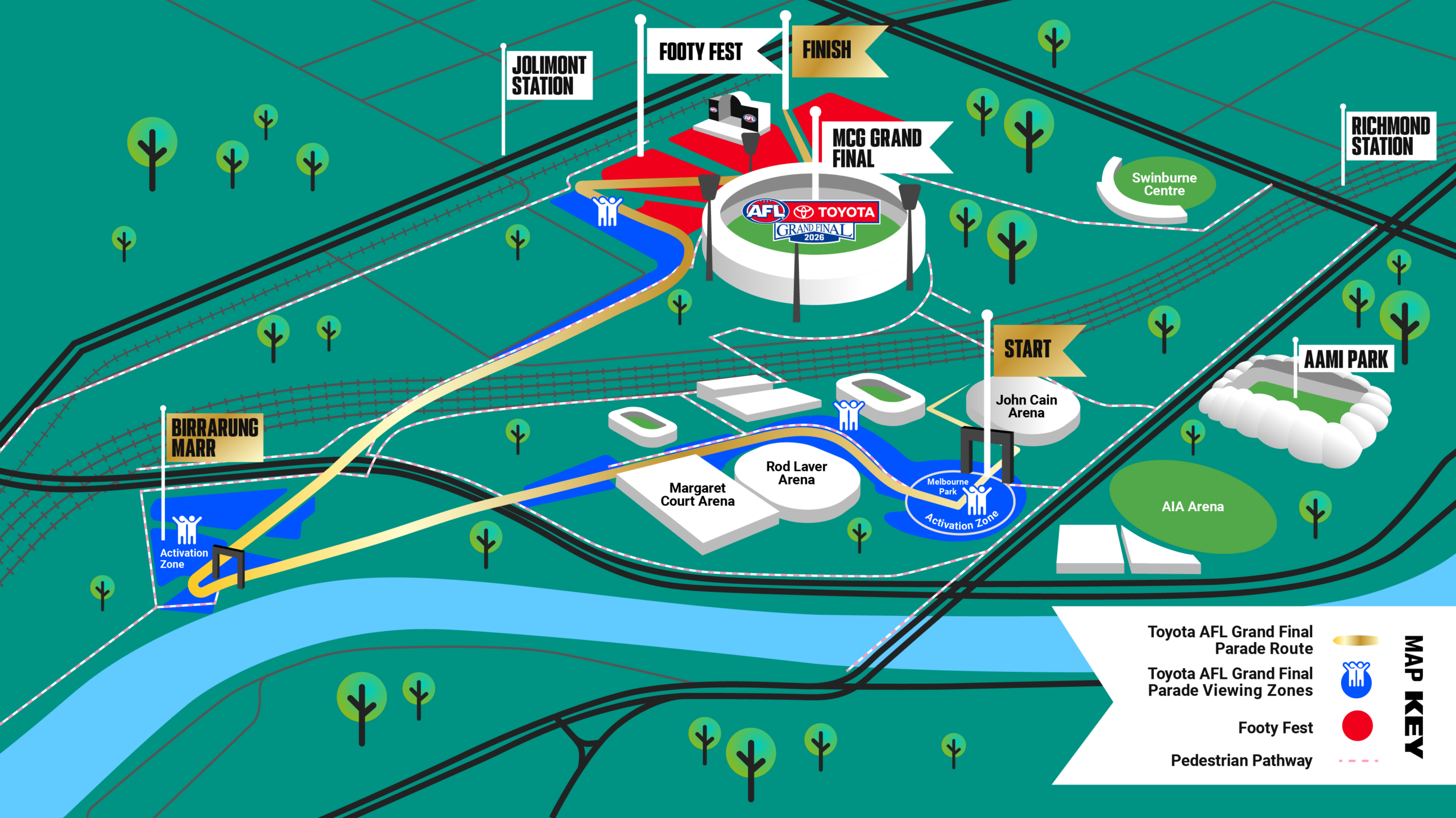 AFL confirms route, timing for 2026 Grand Final Parade