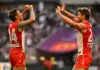 Sydney Swans announce finals captain after injury, suspension remove existing leaders PERTH, AUSTRALIA - MARCH 23: Jake Lloyd and Dane Rampe of the Swans celebrate the win on the siren during the 2025 AFL Round 02 match between the Fremantle Dockers and the Sydney Swans at Optus Stadium on March 23, 2025 in Perth, Australia. (Photo by Daniel Carson/AFL Photos via Getty Images)