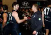 Carlton confirms coaching departure following unique season MELBOURNE, AUSTRALIA - JULY 25: George Hewett of the Blues and Tim Clarke, Assistant Coach of the Blues celebrate during the 2026 AFL Round 20 match between the Carlton Blues and the Gold Coast Suns at Marvel Stadium on July 25, 2026 in Melbourne, Australia. (Photo by Michael Willson/AFL Photos via Getty Images)