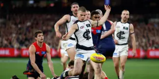 Carlton young gun on star best mate Jagga, surgery scare and his Pickett job MELBOURNE, AUSTRALIA - AUGUST 29: Cooper Lord of the Blues kicks the ball during the 2026 AFL First Wildcard Final between the Melbourne Demons and the Carlton Blues at the Melbourne Cricket Ground on August 29, 2026 in Melbourne, Australia. (Photo by Michael Willson/AFL Photos via Getty Images)