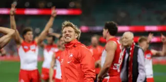 Scans reveal Sydney skipper’s fate ahead of shock preliminary final berth SYDNEY, AUSTRALIA - SEPTEMBER 05: Callum Mills of the Swans celebrates after winning the AFL Qualifying Final match between Sydney Swans and Brisbane Lions at Sydney Cricket Ground, on September 05, 2026, in Sydney, Australia. (Photo by Cameron Spencer/Getty Images)