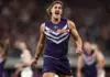 Gary Ayres Award: Semi-final votes revealed as ruckman holds slender lead PERTH, AUSTRALIA - SEPTEMBER 11: Luke Jackson of the Dockers celebrates a goal during the 2026 AFL First Semi Final between the Fremantle Dockers and the Geelong Cats at Optus Stadium on September 11, 2026 in Perth, Australia. (Photo by James Wiltshire/AFL Photos via Getty Images)