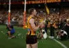 James Sicily, Hawthorn fans react after controversial AFL preliminary final classic MELBOURNE, AUSTRALIA - SEPTEMBER 19: James Sicily of the Hawks leads the team off during the 2026 AFL First Preliminary Final between the Hawthorn Hawks and the Brisbane Lions at the Melbourne Cricket Ground on September 19, 2026 in Melbourne, Australia. (Photo by James Wiltshire/AFL Photos via Getty Images)