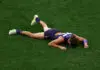 MELBOURNE, AUSTRALIA - SEPTEMBER 26: Alex Pearce of the Dockers reactsduring the AFL Grand Final match between Fremantle Dockers and Brisbane Lions at Melbourne Cricket Ground on September 26, 2026 in Melbourne, Australia. (Photo by Graham Denholm/AFL Photos via Getty Images)