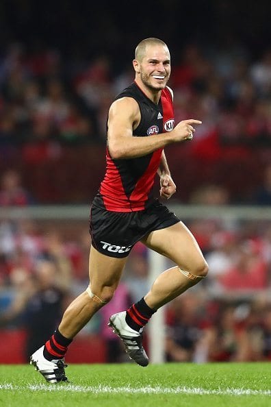 during the round seven AFL match between the Sydney Swans and the Essendon Bombers at Sydney Cricket Ground on May 7, 2016 in Sydney, Australia.