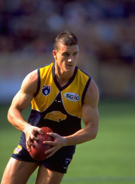16 May 1999: Glen Jakovich of West Coast in action during the AFL Round 8 match against Adelaide played at the Subiaco Oval in Perth, Australia. Mandatory Credit: Robert Cianflone /Allsport