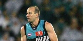 ADELAIDE, AUSTRALIA - JULY 23:  Josh Francou #10 of the Power in action during the round 17 AFL match between the Port Adelaide Power and the Richmond Tigers at AAMI Stadium on July 23, 2005 in Sydney, Australia. (Photo by Robert Cianflone/Getty Images)