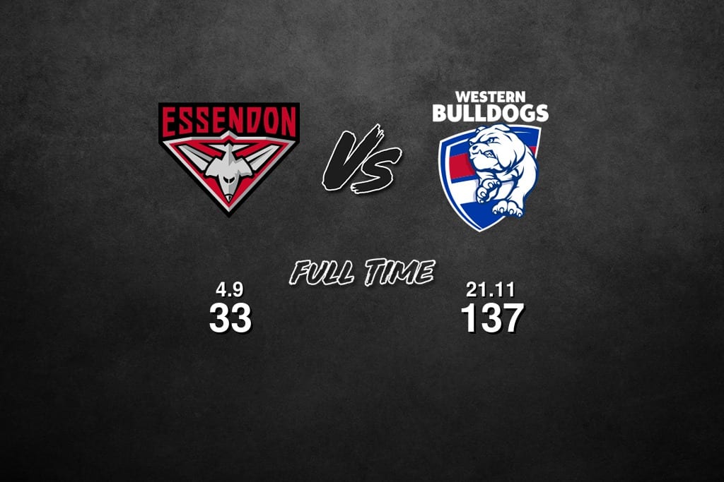 Full Time Essendon Vs Western Bulldogs Round 21 2019 Afl News Zero Hanger
