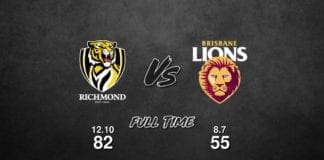 FULL TIME: Richmond vs Brisbane - Round 23, 2019