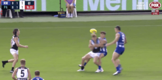 WATCH: Kangaroos midfielder Kayne Turner reported for dangerous tackle