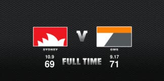 FULL TIME: Sydney vs GWS - Round 5, 2021