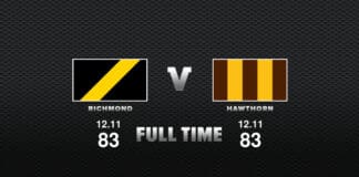 FULL TIME: Richmond vs Hawthorn - Round 23, 2021