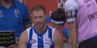 Roos defender subbed off, set for stint on sidelines