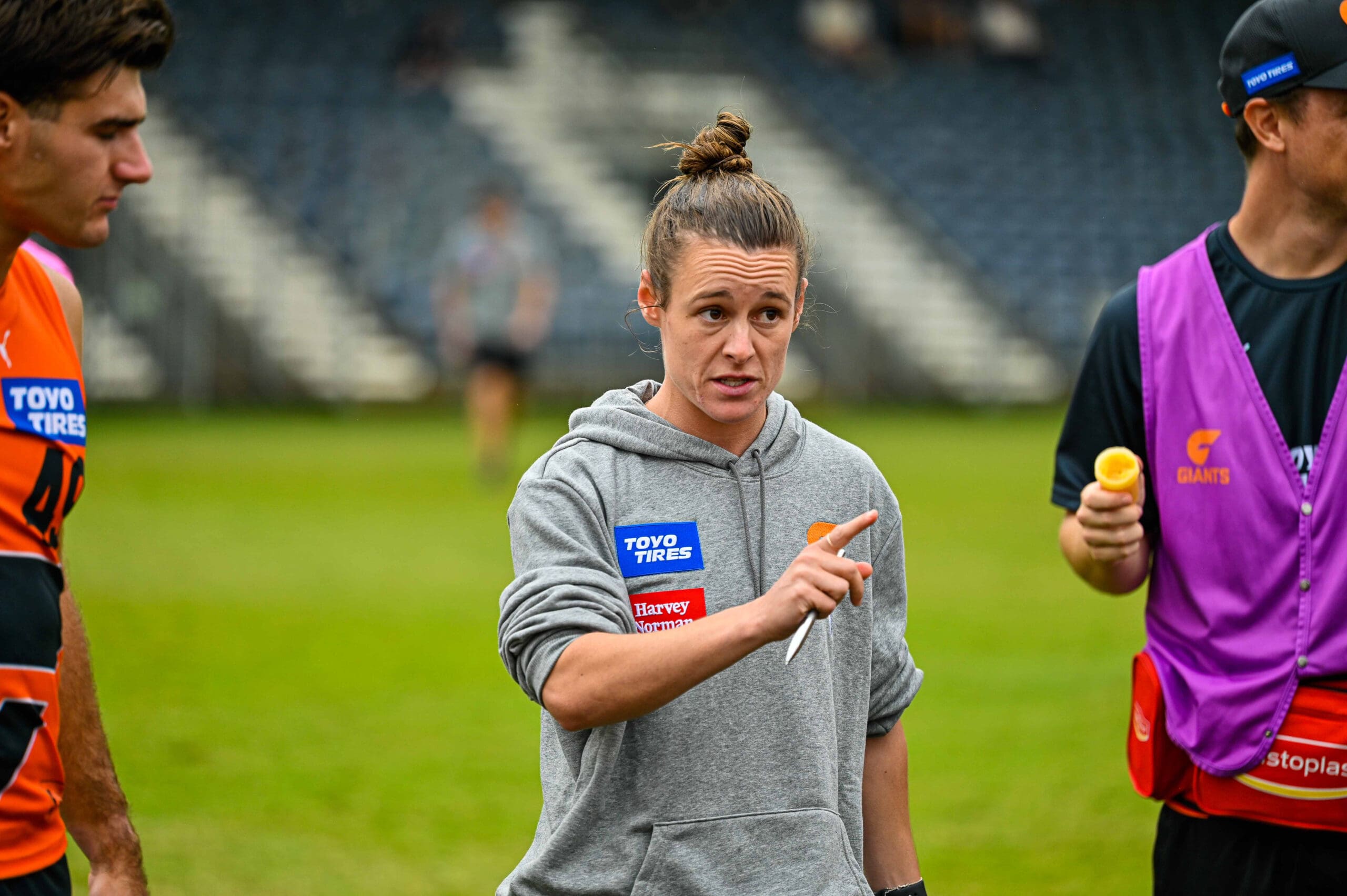 Women's Coach Acceleration Program recipient, GIANTS AFL Academy Development Coach, and AFLW player, Alicia Eva.