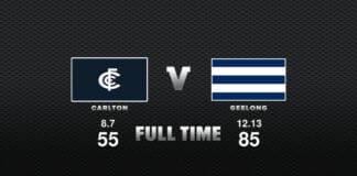 FULL TIME: Carlton vs Geelong - Round 18, 2022