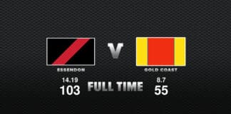 FULL TIME: Essendon vs Gold Coast - Round 18, 2022