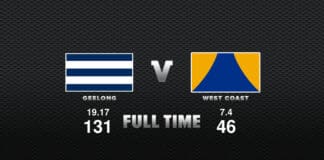 FULL TIME: Geelong vs West Coast - Round 23, 2022