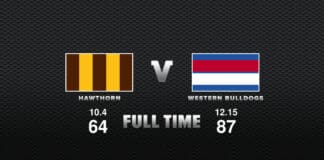 FULL TIME: Hawthorn vs Bulldogs - Round 23, 2022