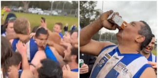 Former AFL forward Damian Cupido boots 100th goal for the season with local footy club Girgarre