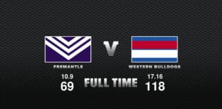 FULL TIME: Fremantle vs Bulldogs - Round 6, 2023