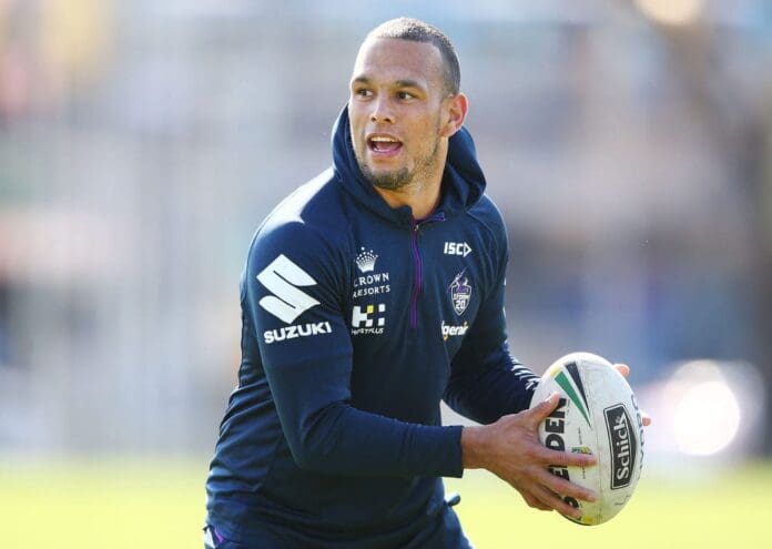 Will Chambers during a Melbourne Storm training session.