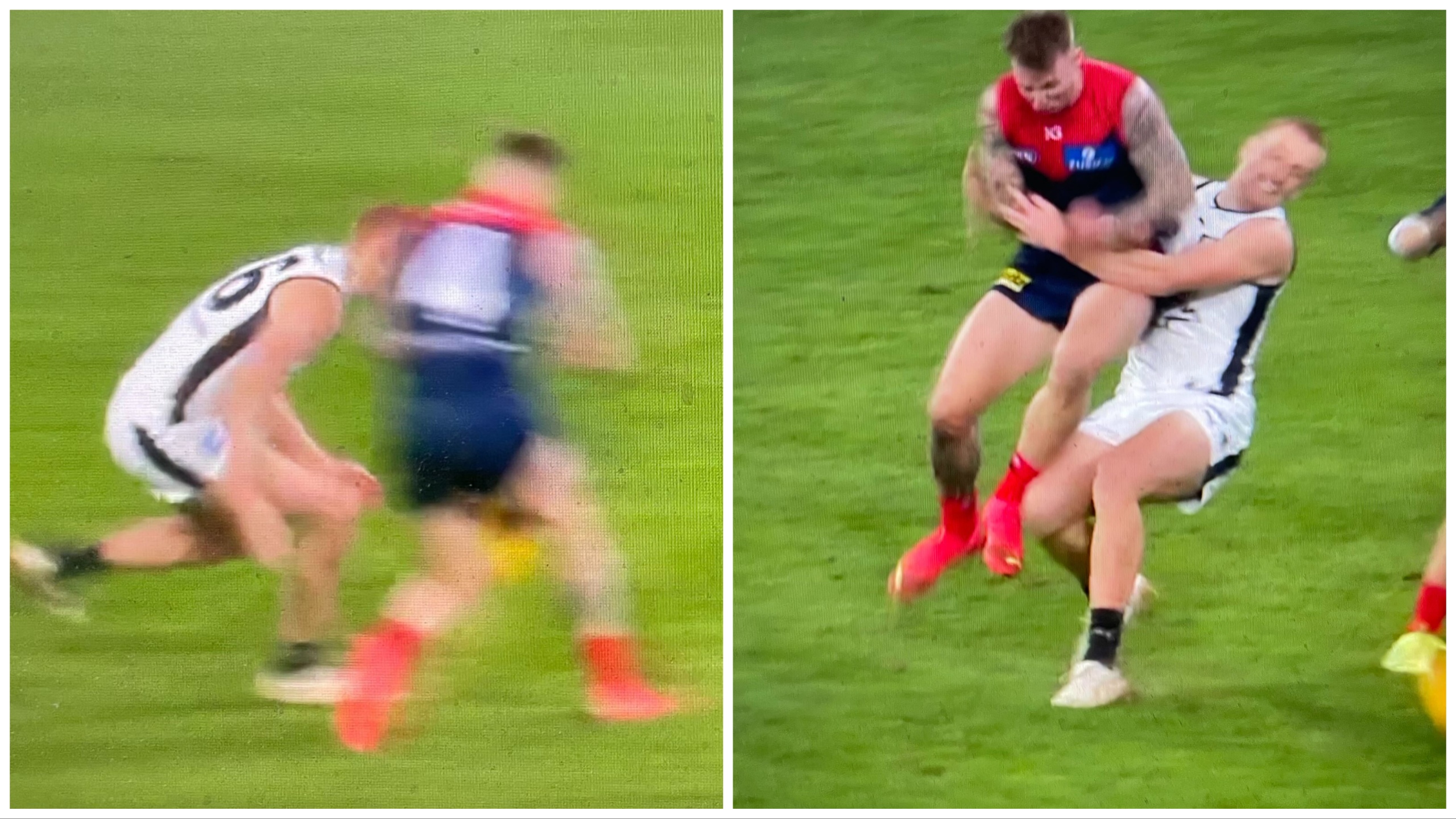 Melbourne's James Harmes suspended by MRO for high bump - AFL News ...