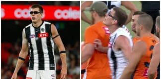"He likes the limelight": Giants forward calls out Magpie's "really bizarre" pre-game act that attracts attention from AFL