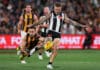 "We go into autopilot": Collingwood coach left with mixed emotions after narrow Hawks win