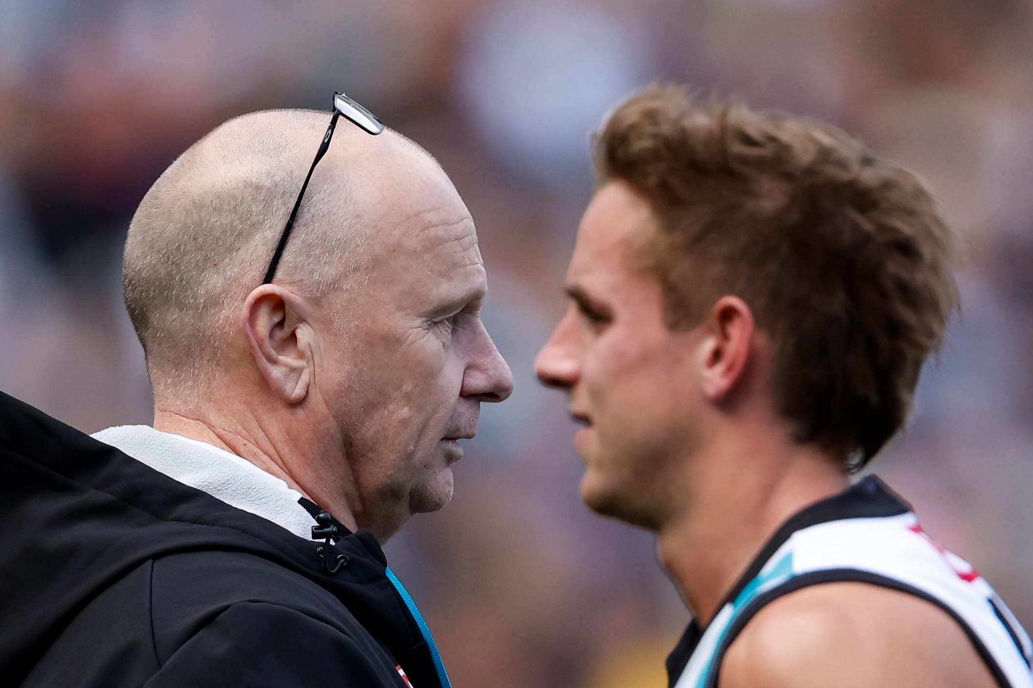 Port Adelaide cops "reality check" in thumping from Collingwood, sweat on injured trio